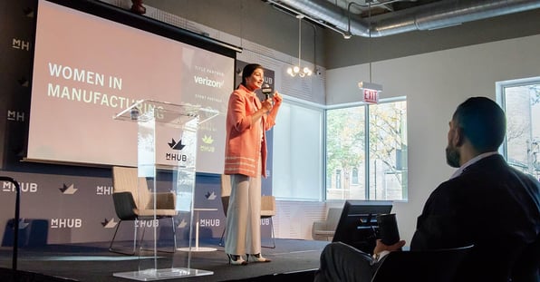 mHUB Women in Manufacturing, Engineering, and HardTech featuring guest speaker with Verizon, Aparna Khurjekar.